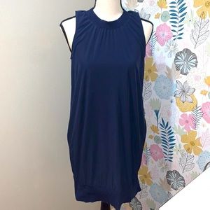 ATHLETA navy dress size small. Cuffed elastic hem